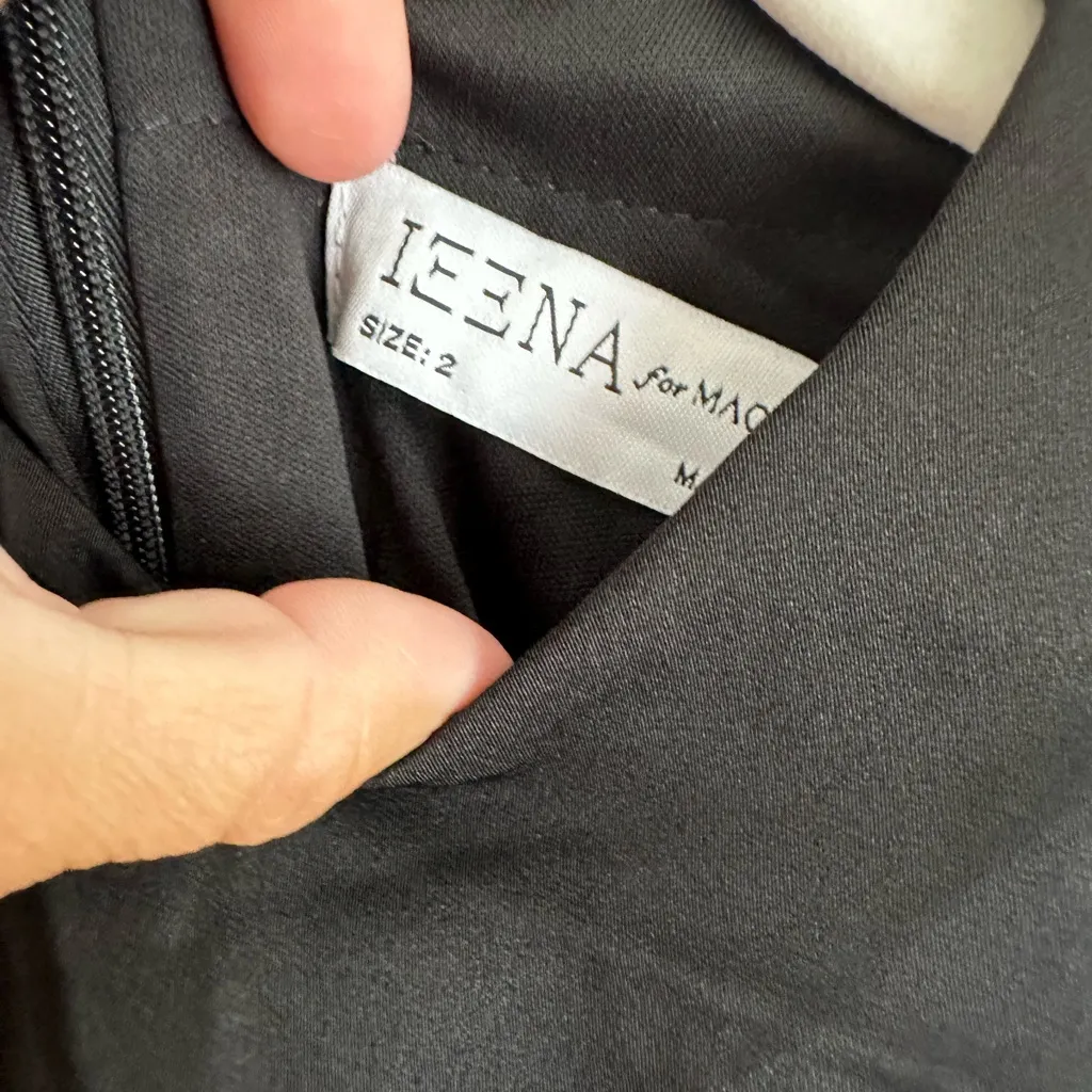 Mac Duggal Feathered Hem High Neck Sleeveless A
Line‎ Dress Mini Dress 2 - Image 4