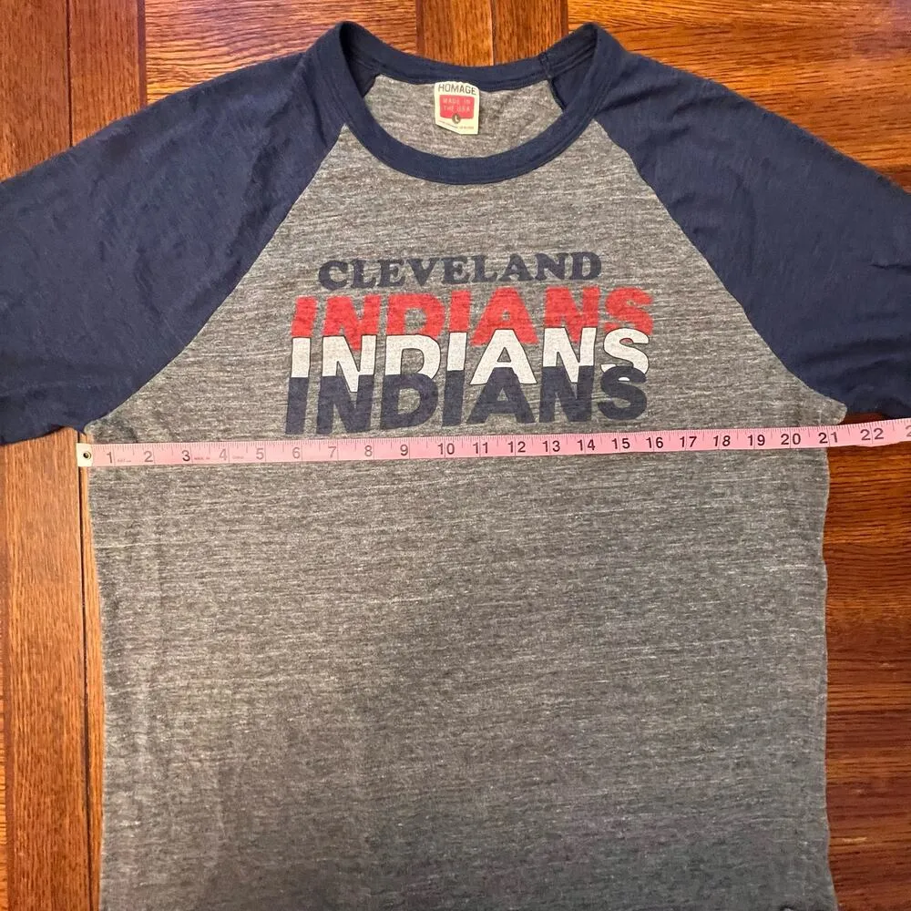 Women's Homage Cleveland Indians Baseball Vintage Raglan T - Image 7