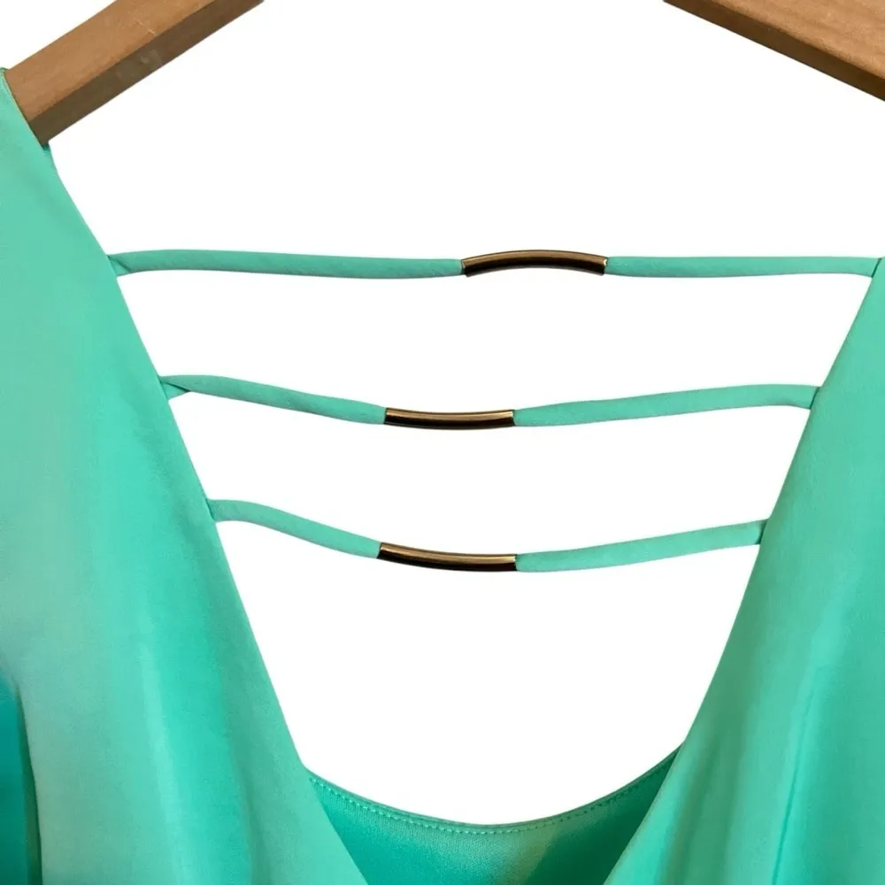 NWT City Studio Sleeveless Strappy Beaded Tank Dress XS Green - Image 4