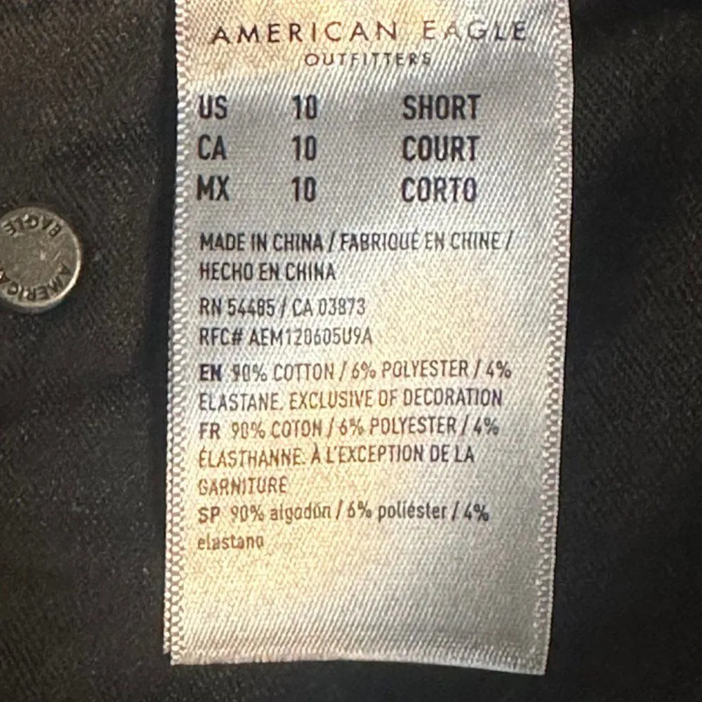 American Eagle Size 10 Short Hi-Rise Inseam: 26 inches Dark grey Denim Skinny - Image 11