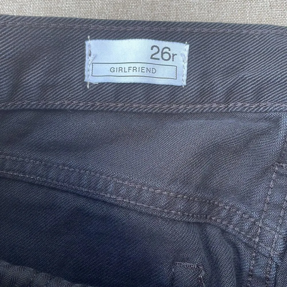 Gap black denim jeans girlfriend distressed size 26r - Image 3
