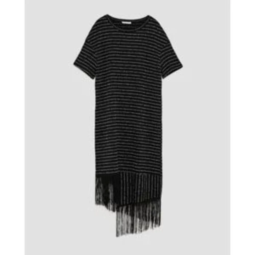 ✨ZARA Trafaluc Knit Fringe Striped Midi Tee Sz Small Dress✨ - Image 3