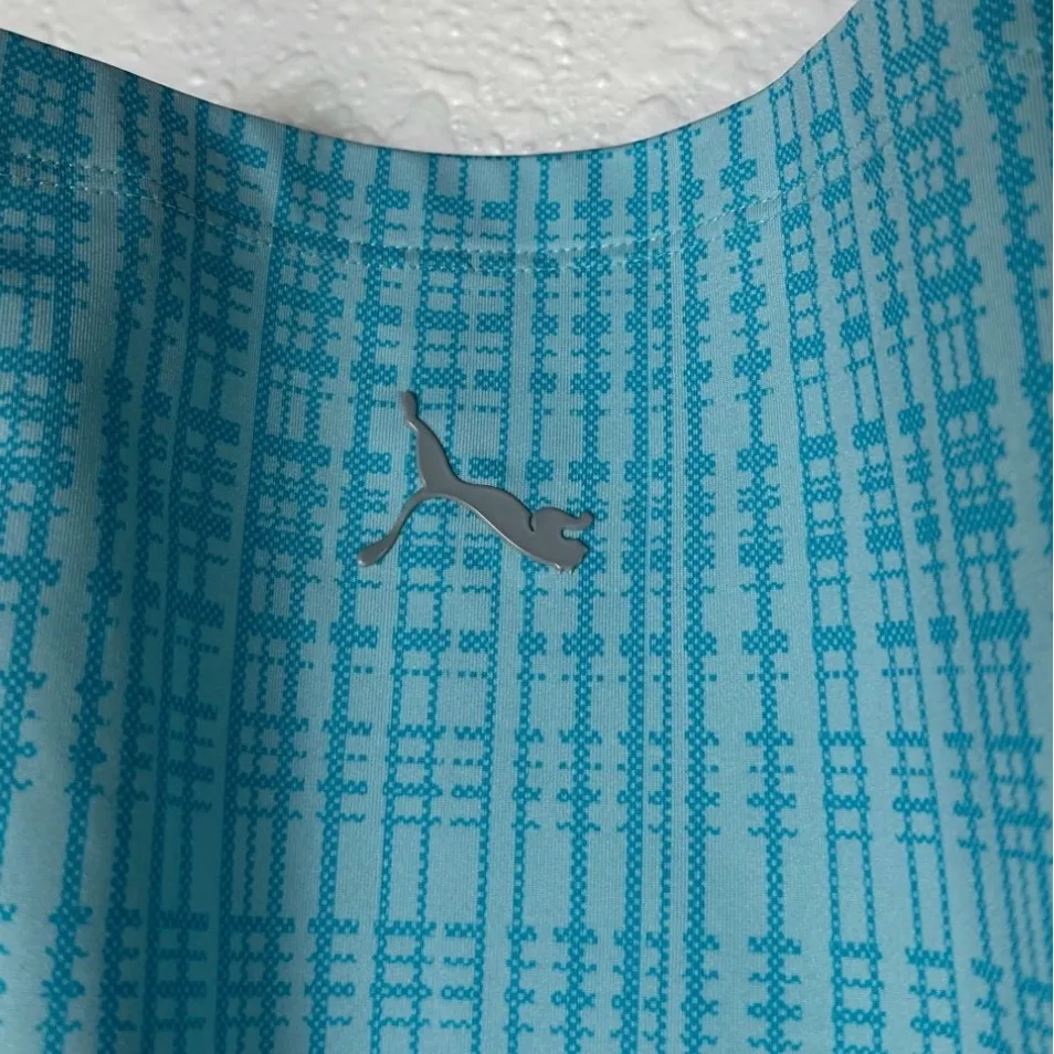 Puma  Turquoise Sleeveless Collared Top Size Medium - Image 3