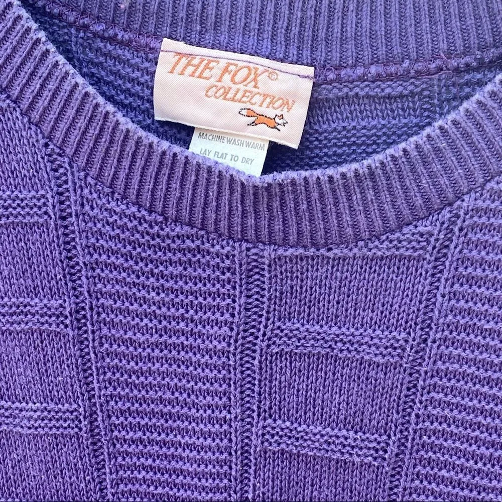 Vintage The‎ Fox Collection Sweater Purple Size M - Image 2