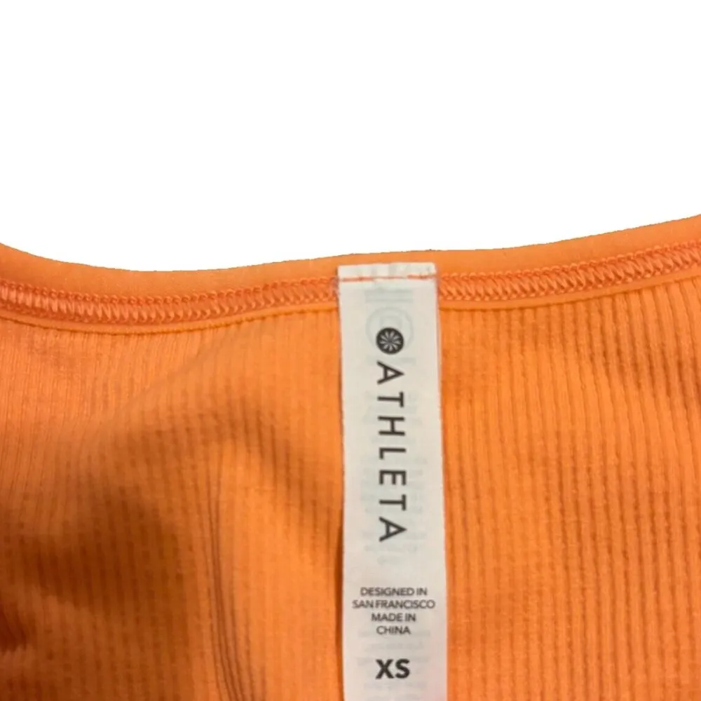 Athleta Aurora Seamless Crop Ribbed Tank Orange - Women's Size XS - Image 4