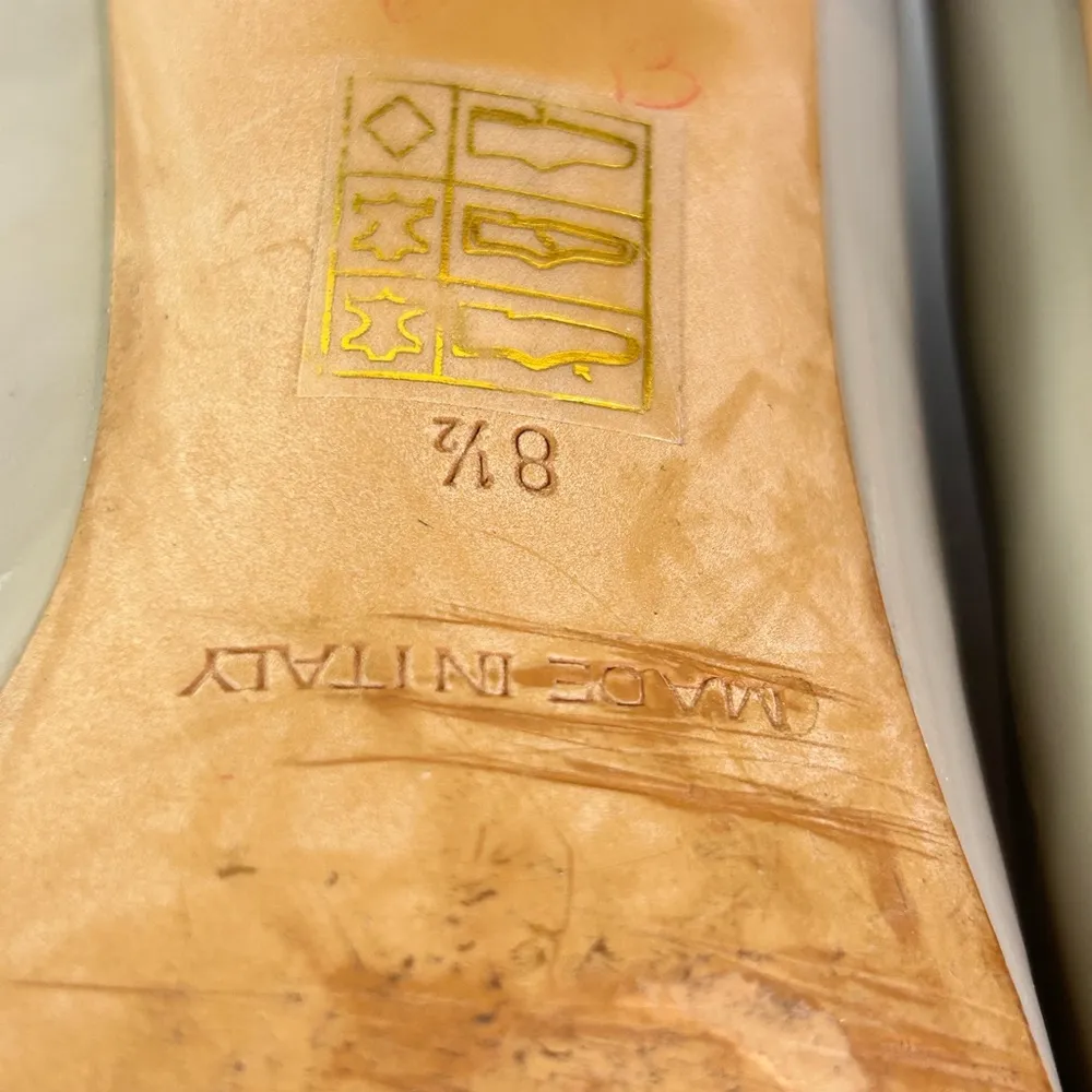 Everlane The Day Heel Taupe Patent Leather Block Pumps size 8.5 Italy - Image 8