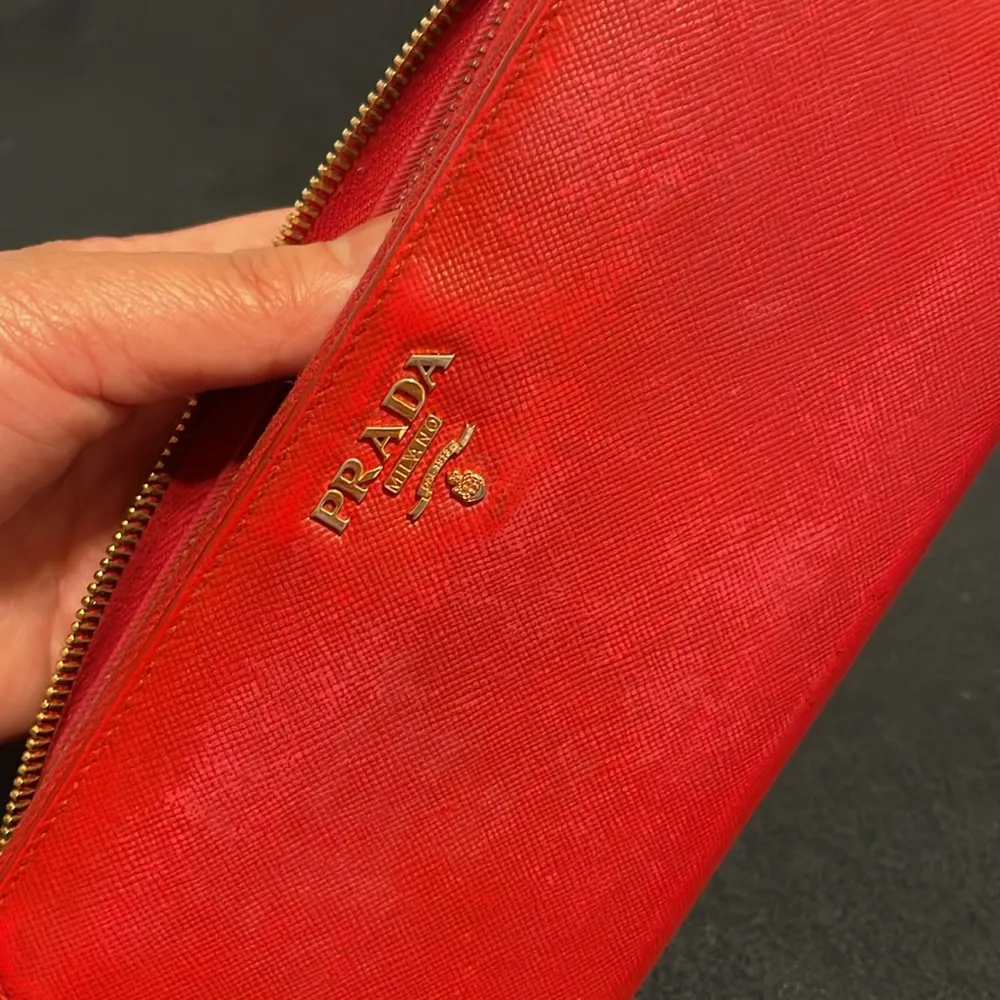 Prada  Scarlet Red Zip-Around Wallet - Image 14