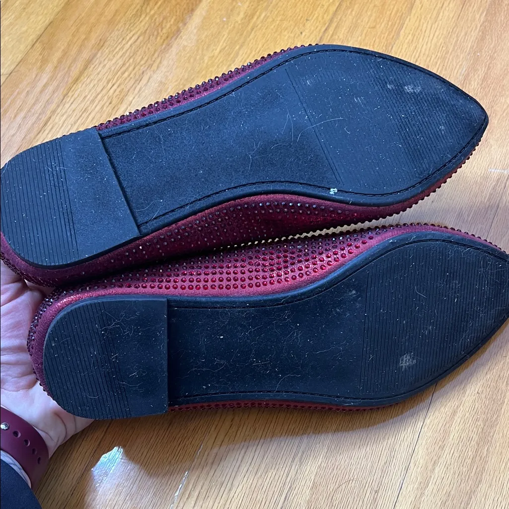 Torrid Red Embellished Pointed Toe sparkle Flats - Image 5