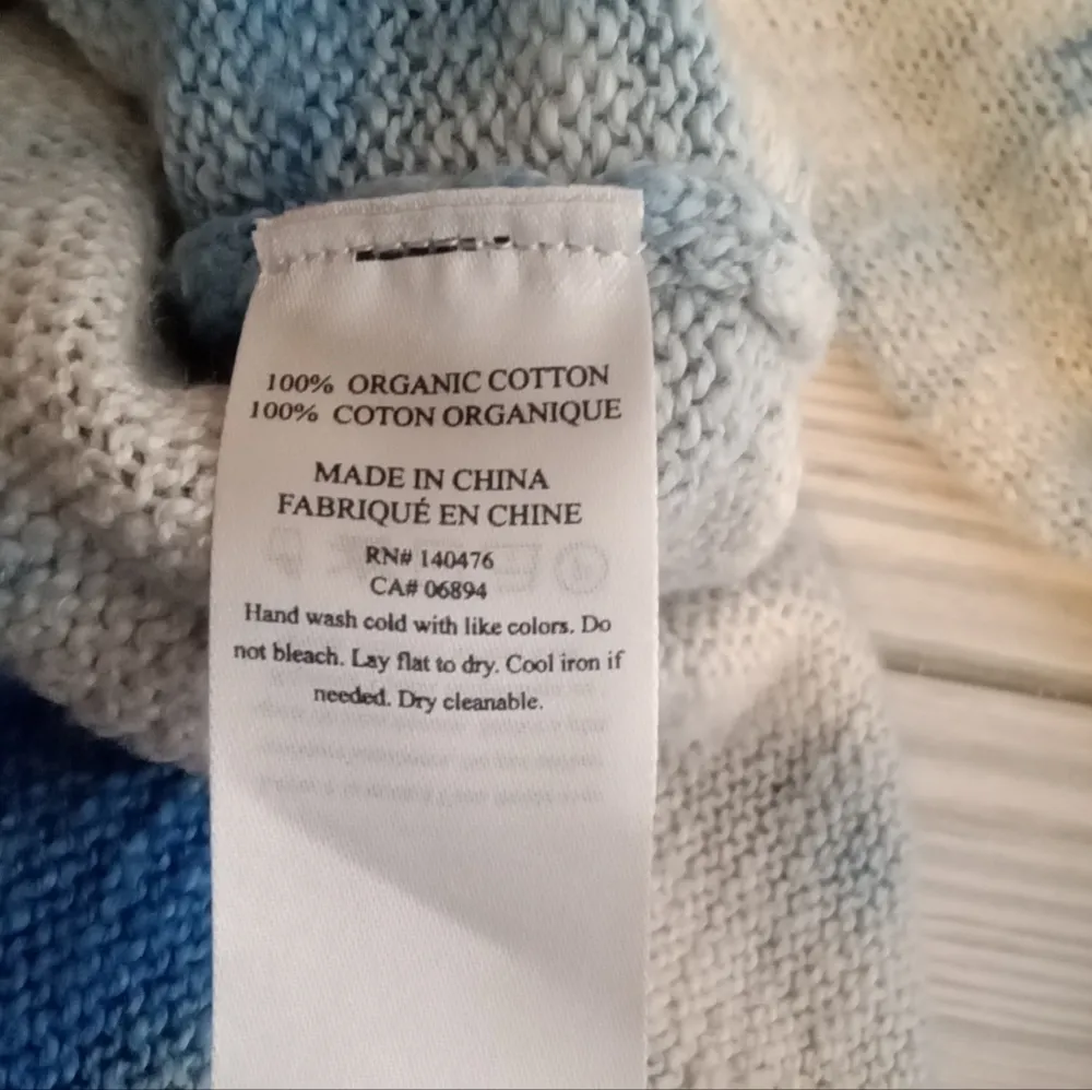 Faherty organic cotton tie dye long sleeve sweater coastal women medium - Image 6