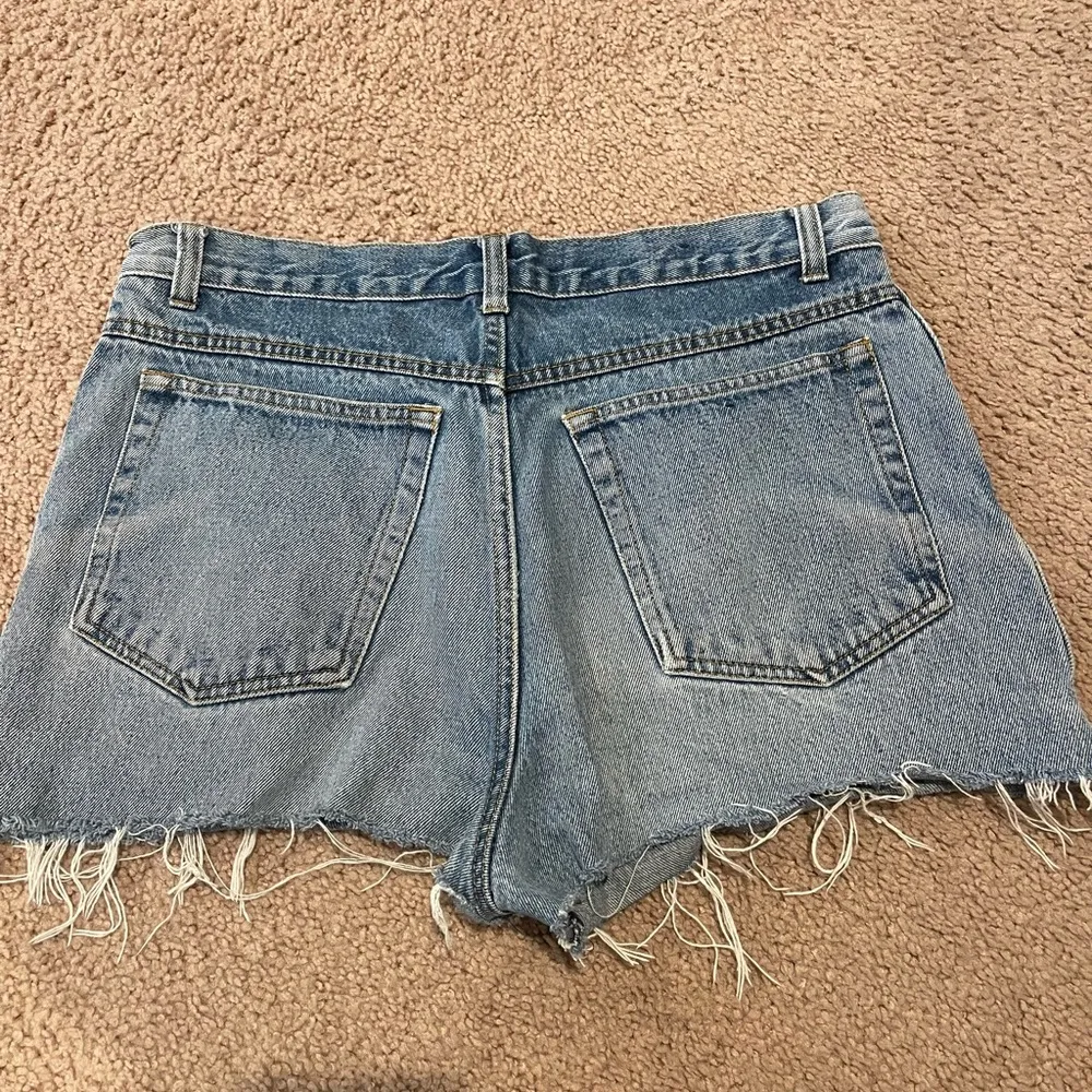 BASIC EDITIONS Distress Denim Shorts Blue Size L - Image 7