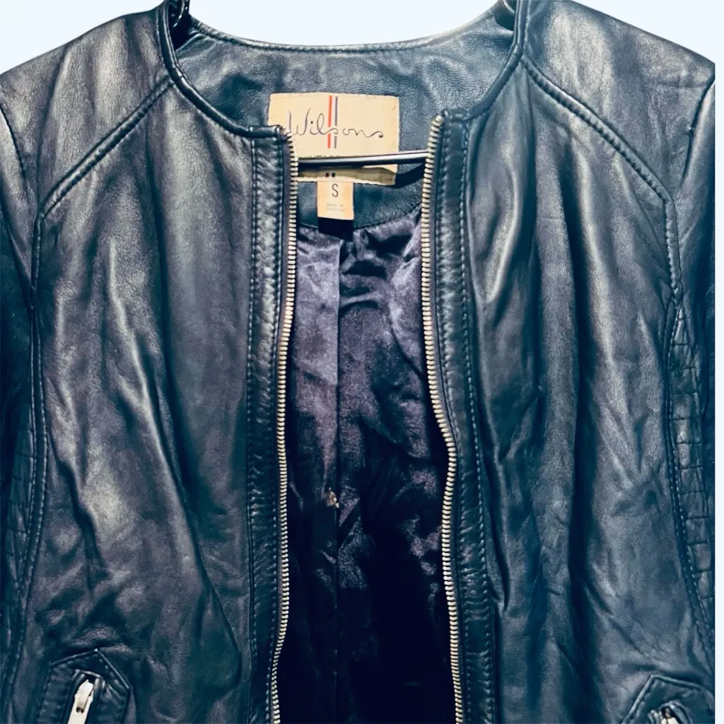 Wilsons Leather Navy Blue Jacket - Image 2