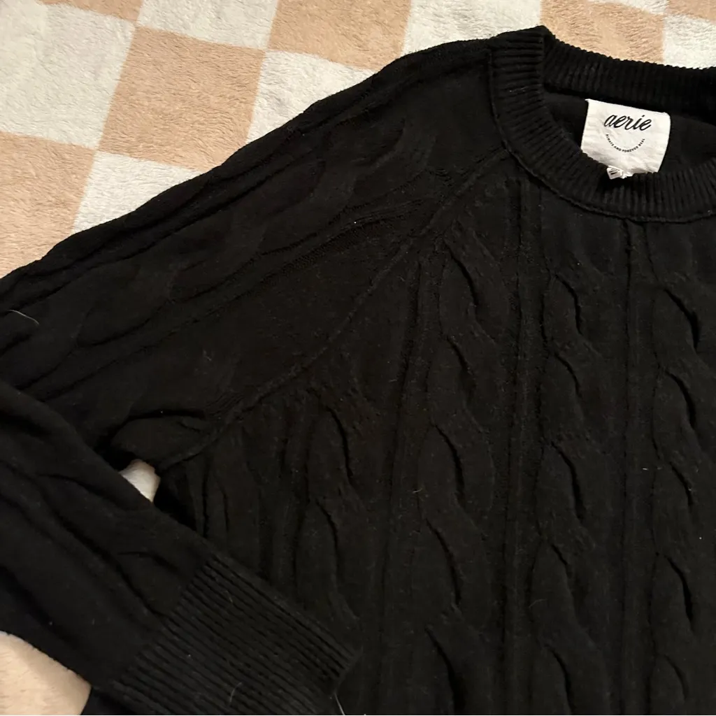 aerie Unreal Cable Crew Sweater - Image 4