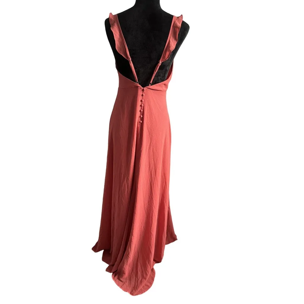 Lulu’s Meteoric Rise Maxi Dress Size Medium Button Detail Back Rusty Rose - Image 2