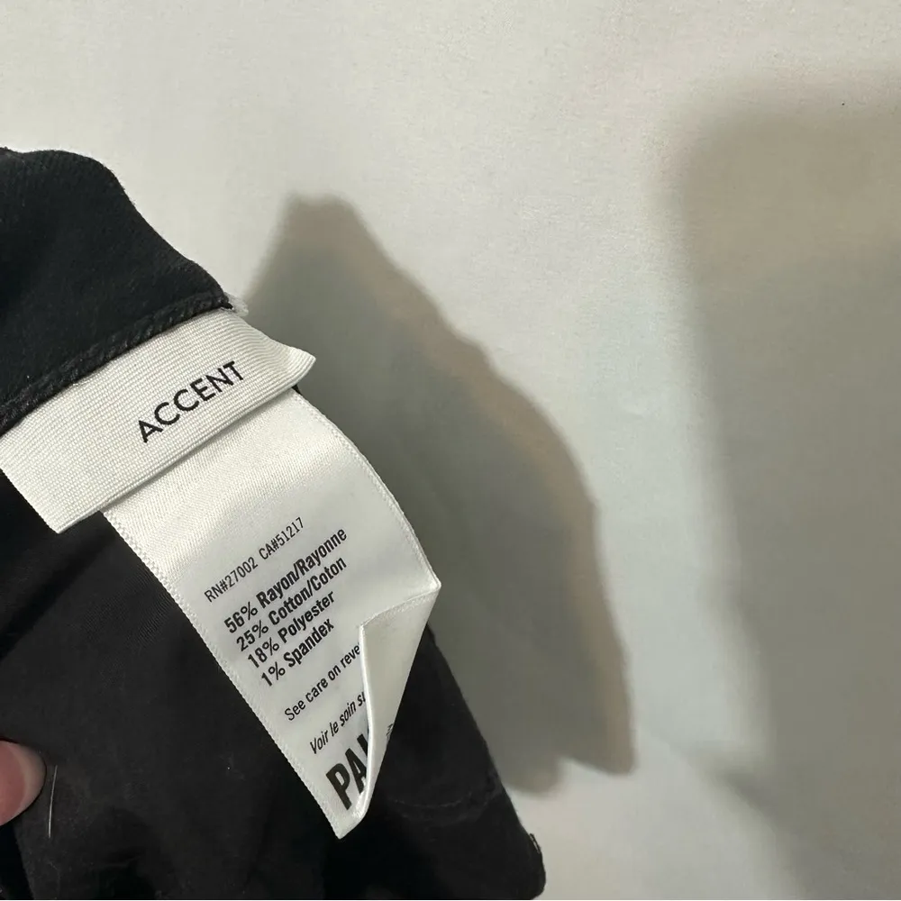 PAIGE Accent High Rise Straight Leg Luxe Coated Jeans in Black Fog - Image 11