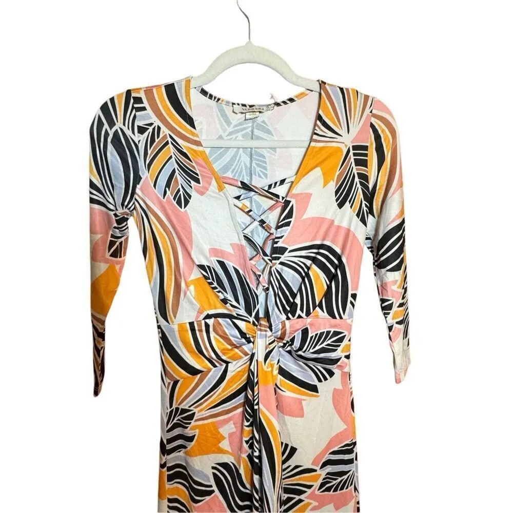 NEW Yumi Kim One & Only pattern Maxi Dress Sz XS in Pink Retro Bloom - Image 7