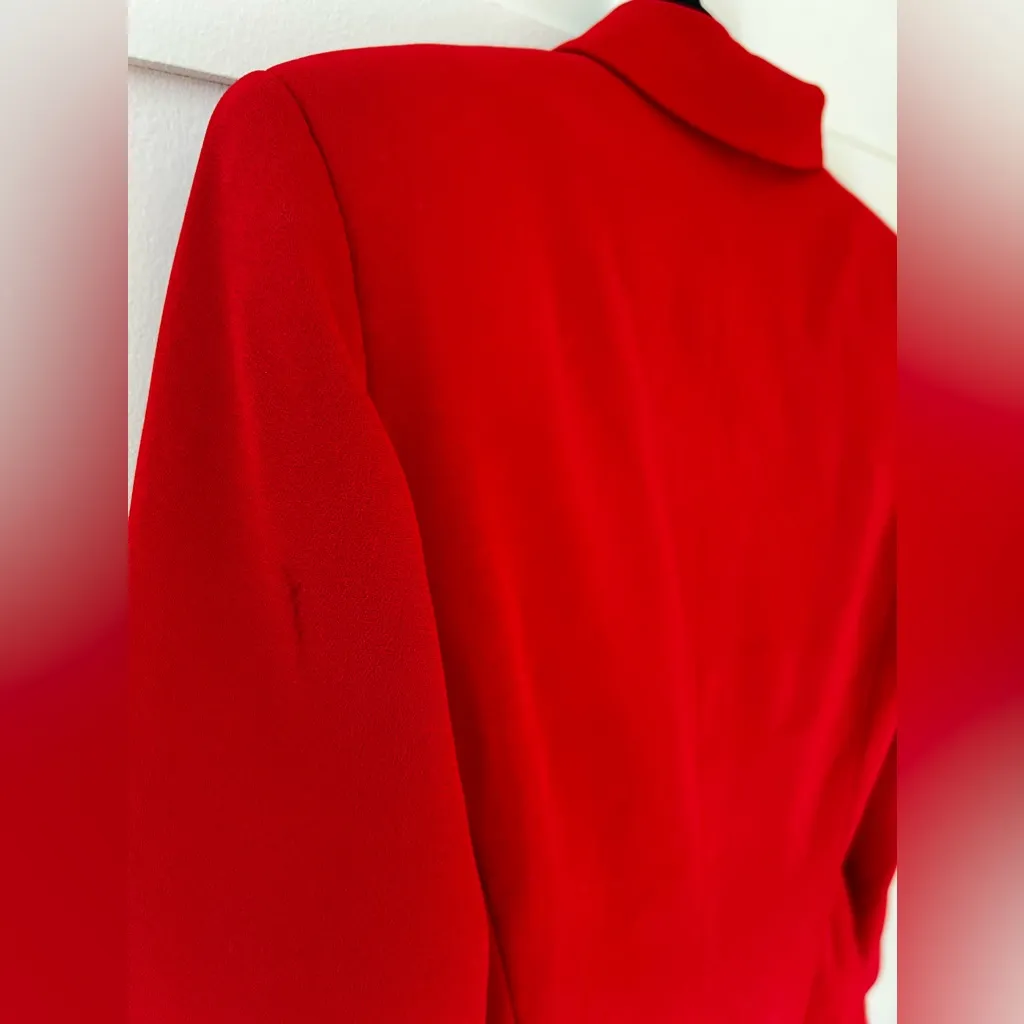 Le Suit Women’s Red‎ 90s Vintage Jacket Blazer With Black Toggle Size 8 - Image 15