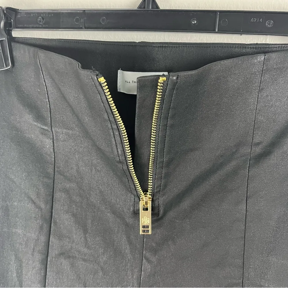 ALL THINGS GOLDEN The Second Skin High Rise Faux Vegan Leather Pants, Size XL Black - Image 5