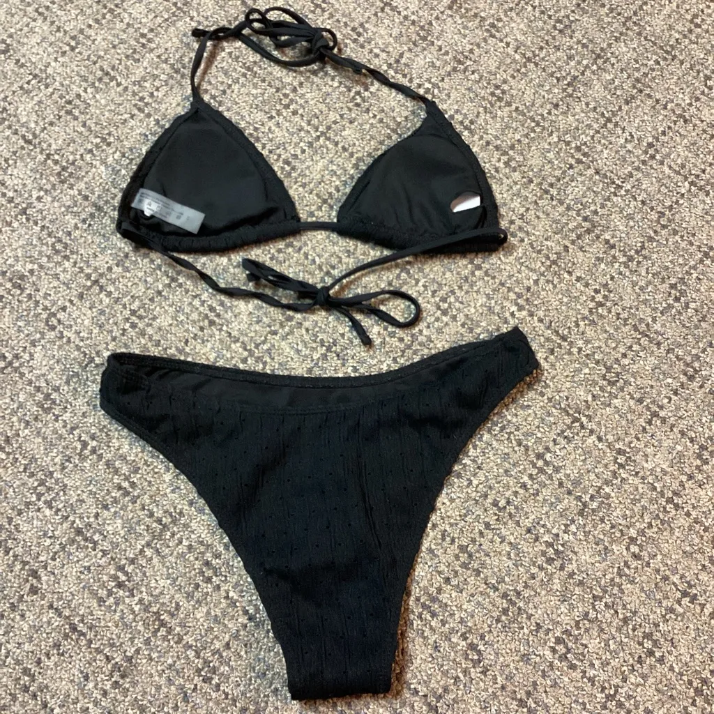 SheIn  Elegant Pattern Polka Dot Black White Bikini Set * Size Small - Image 5