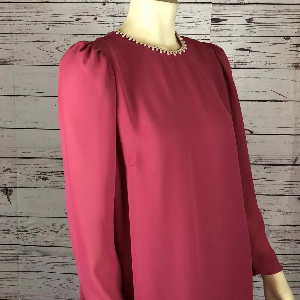 American Vintage USA 50's pink long dress pears around neckline size medium - Image 10