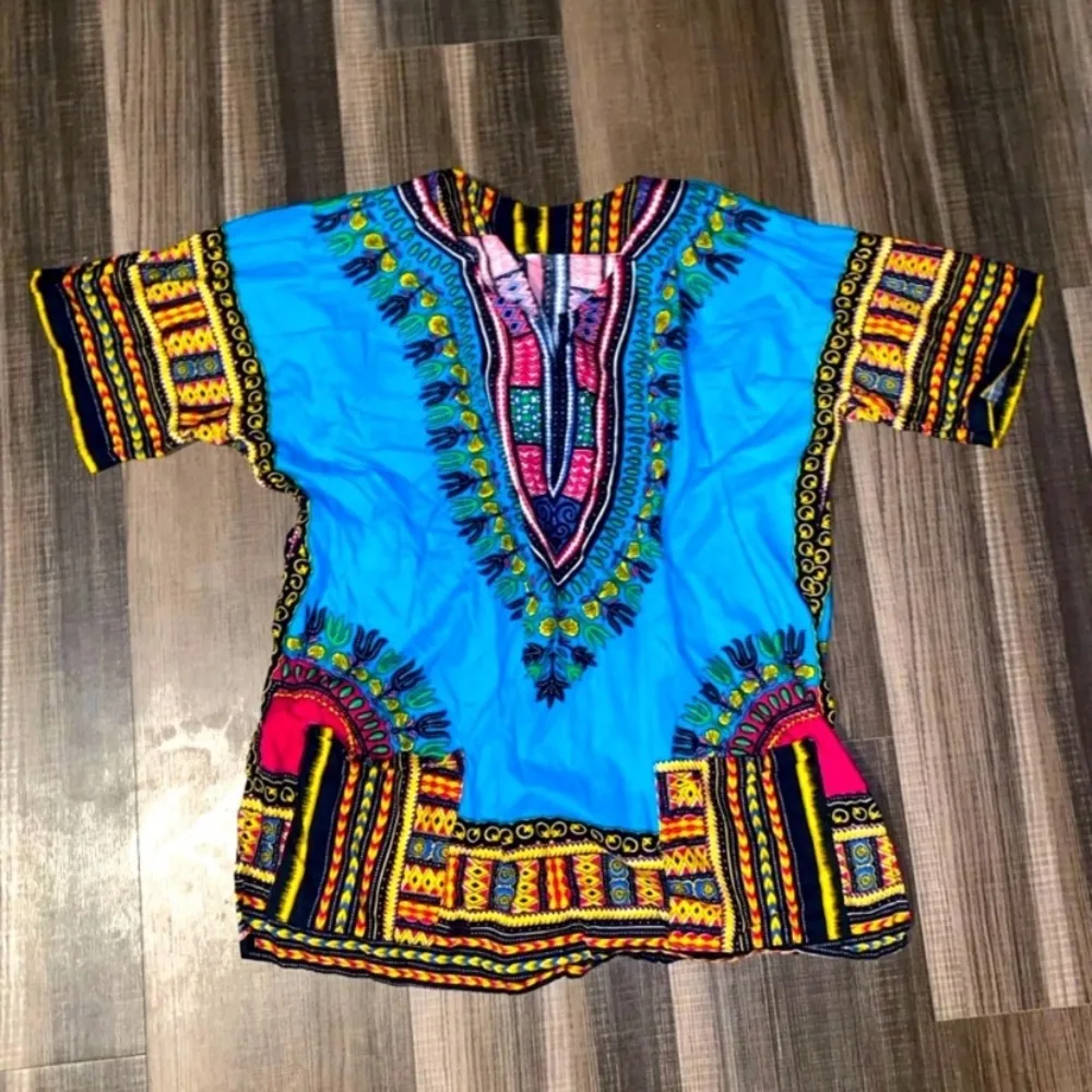 Dashiki unisex shirt Blue Size L - Image 6