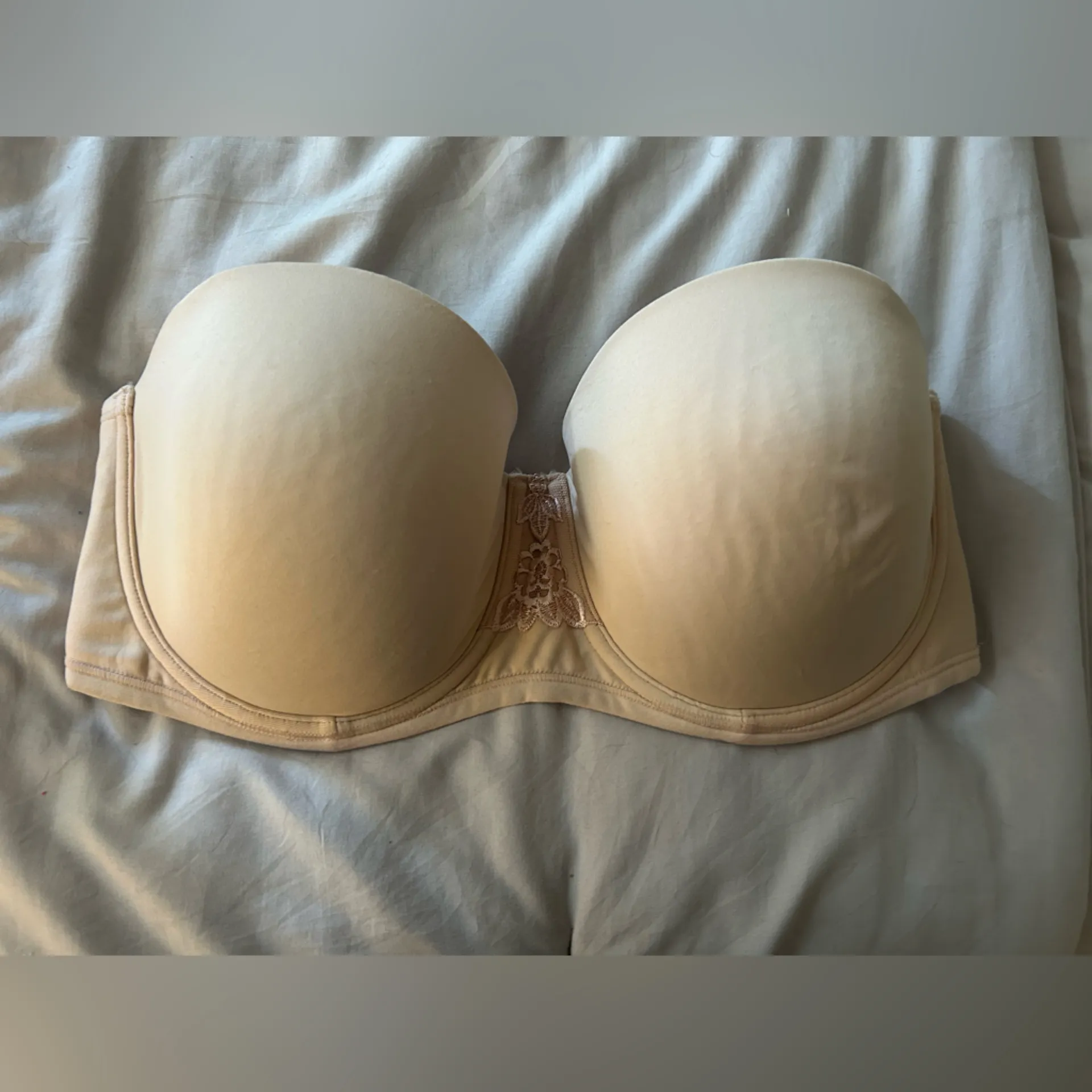 NEW Vanity Fair Back Smoothing Strapless Bra 4Way Stretch Lightly Lined 36D - Image 4