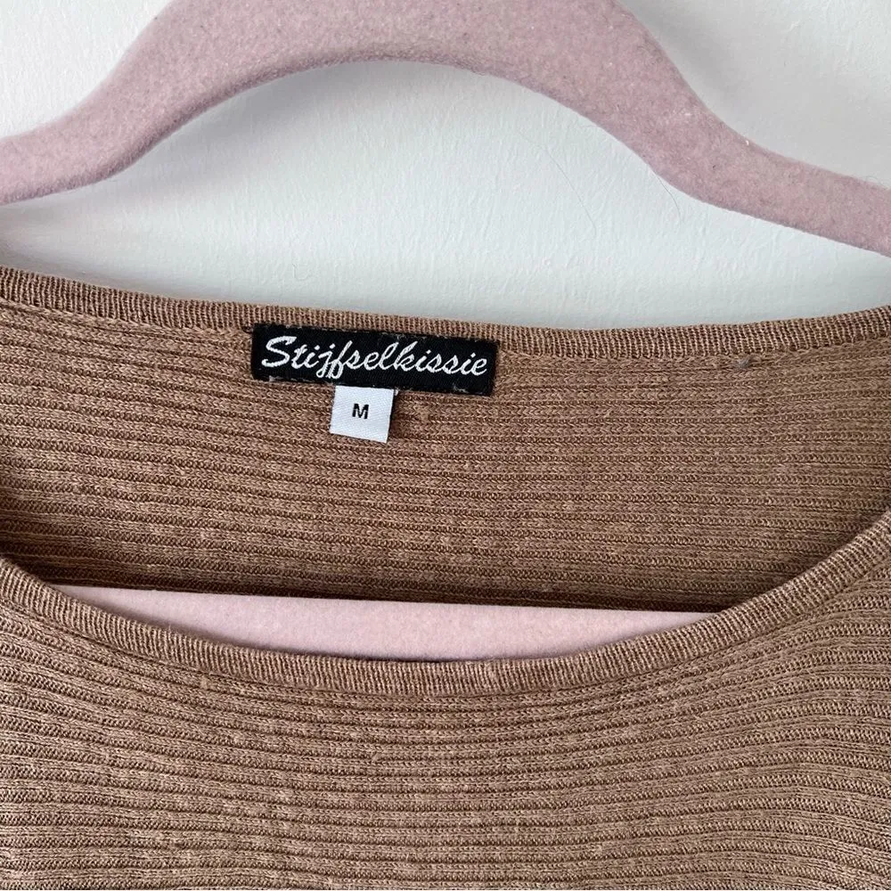 Lagenlook 100% linen boxy sweater ribbed stijfselkissie‎ Size M - Image 2