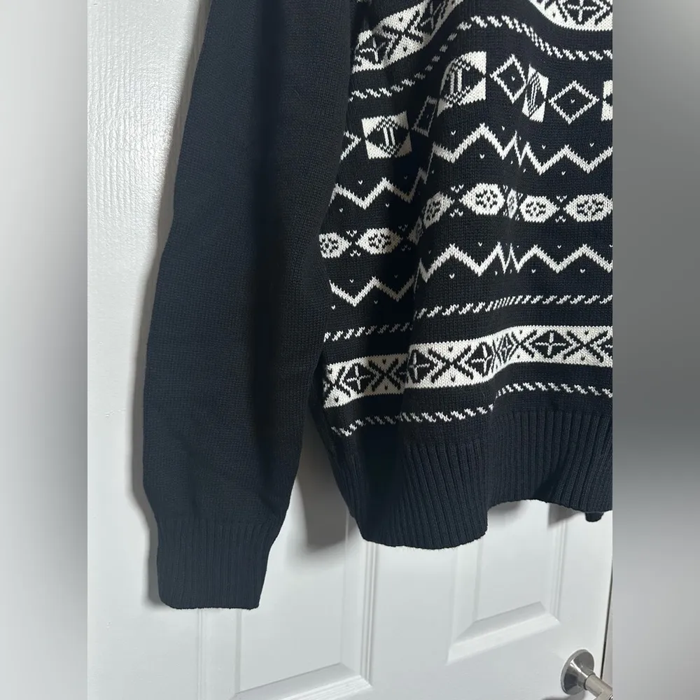 NWT Original Weatherproof Vintage Black & White 100% Cotton Chunky Knit Sweater - Image 4