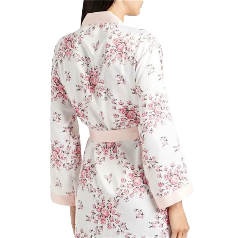 NWT Morgan Lane Robe Allie Satin Robe in White Floral Wedding Bride - Image 2