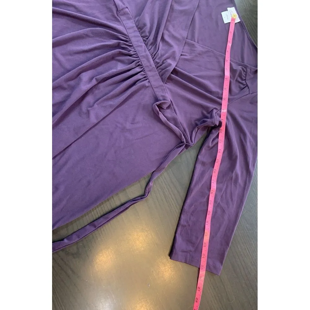 Oh Baby Motherhood Maternity Belted Empire Top Large 3/4 Sleeve‎ V Neck Stretch - Image 14