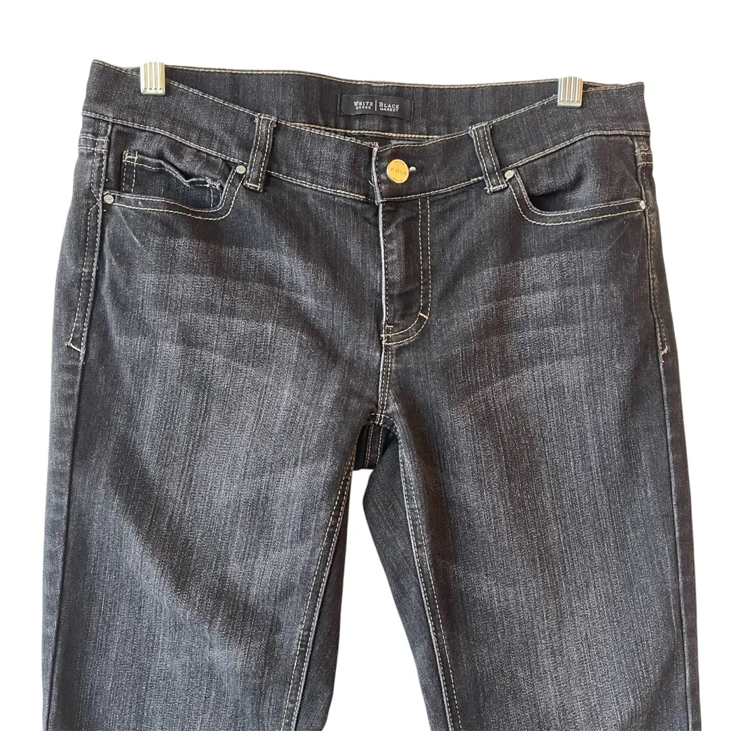 White House Black Market Low Rise Noir Ankle Cropped Black Jeans 6 - Image 2