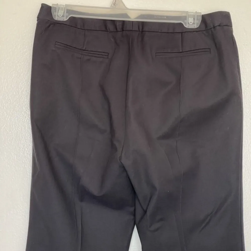 Partow Womens Pants Split Leg Black Ankle Pleated Career Dress Trousers Size 10 - Image 6