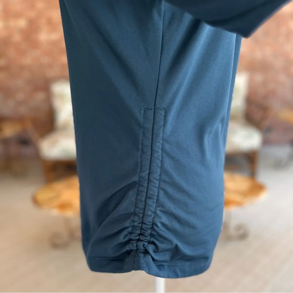 PEACH Clothing Sweatshirt Teal Blue Cowl Neck Fitted Ruched M Athleisure Size M - Image 9