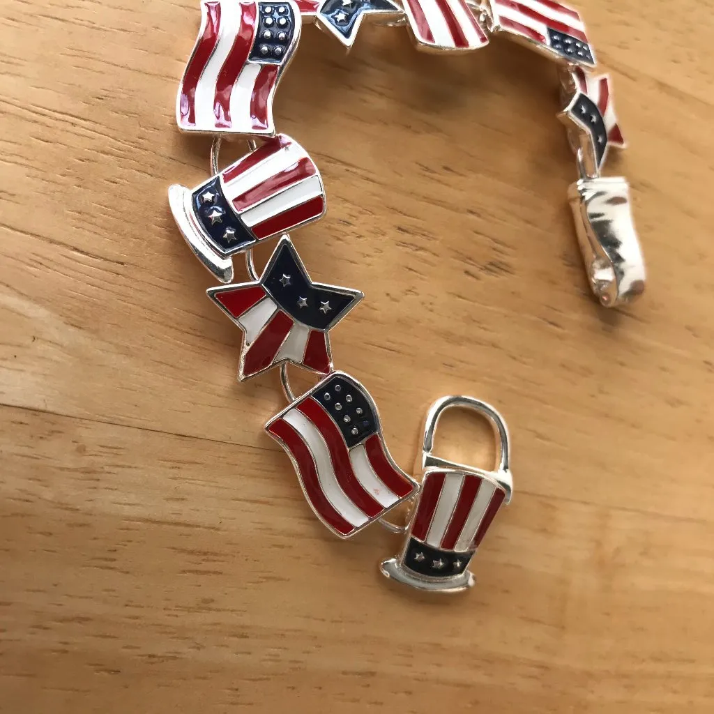 Patriotic Bracelet American Flag Uncle Sam New Red - Image 8