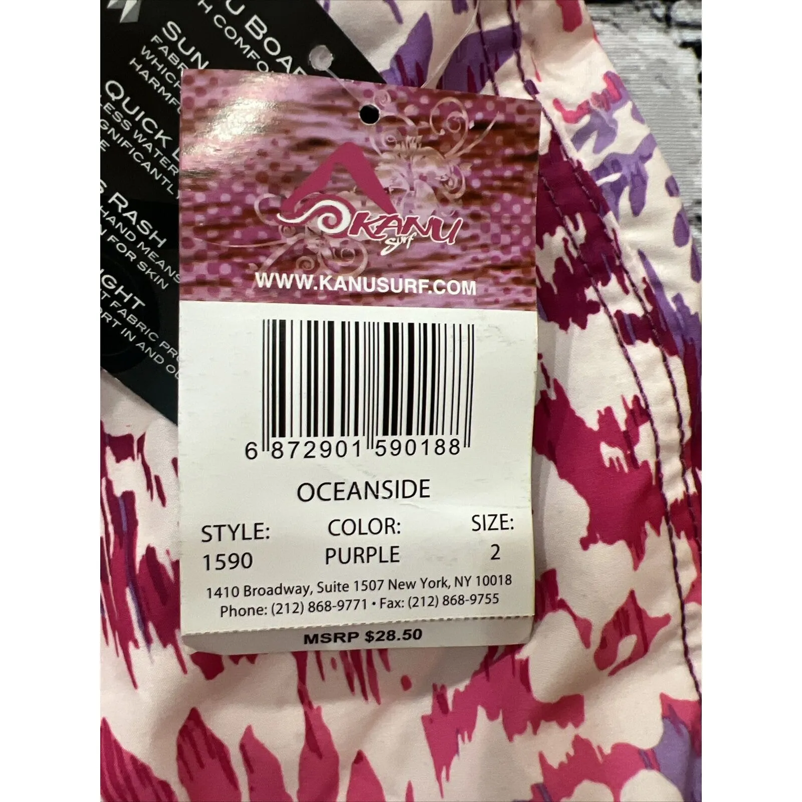 Kanu Surf OceanSide Purple Floral Board Shorts Women's Size 2 NWT - Image 9