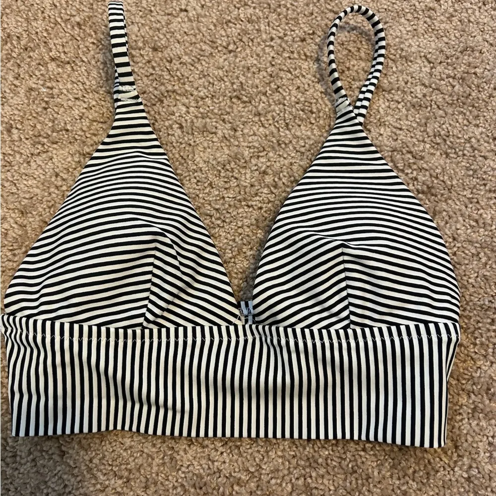 Aerie Striped Black and White Triangle Top Size XS - Image 3