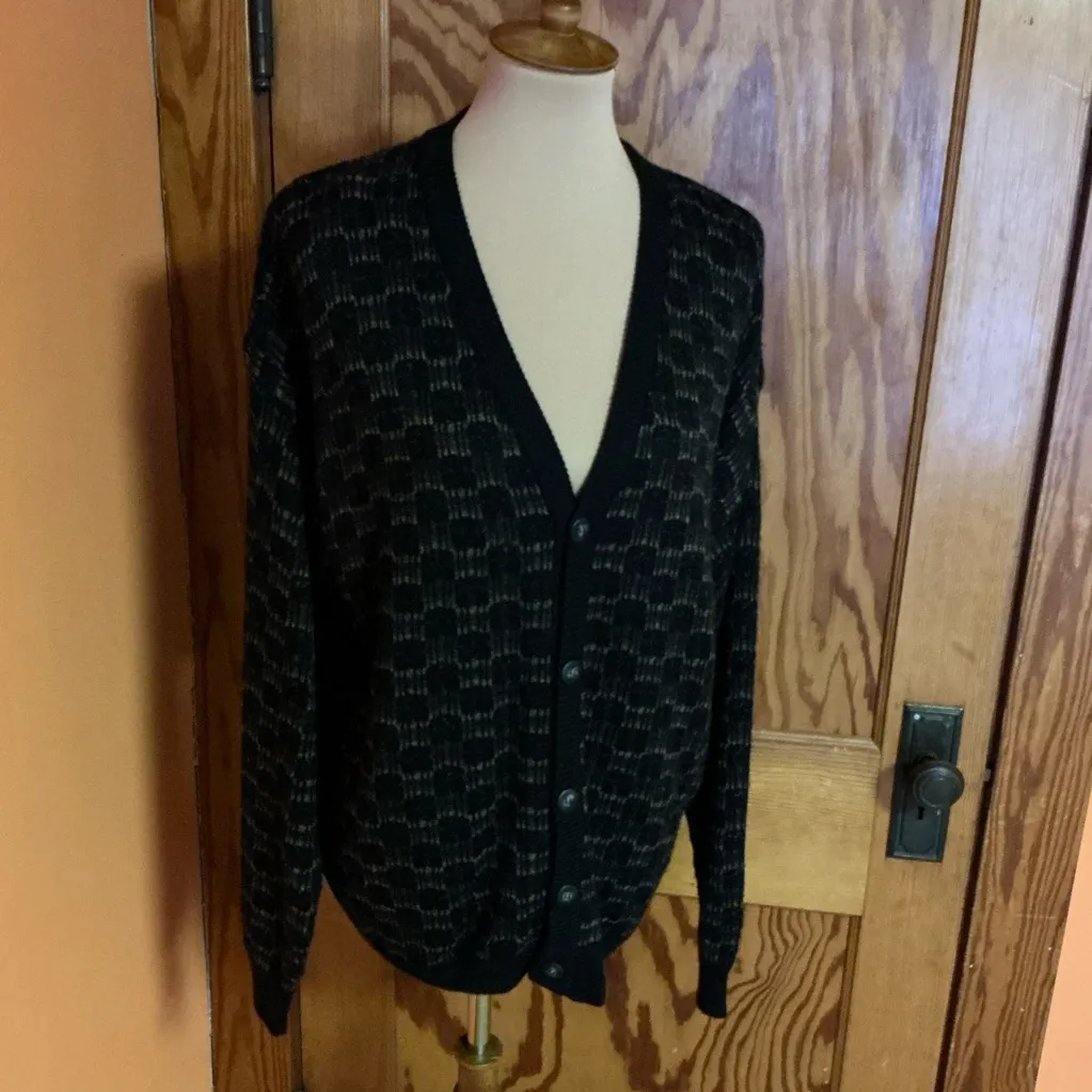 VTG Y2K Chunky Grandpa Cardigan Oversized Cozy Knit Size L - Image 12