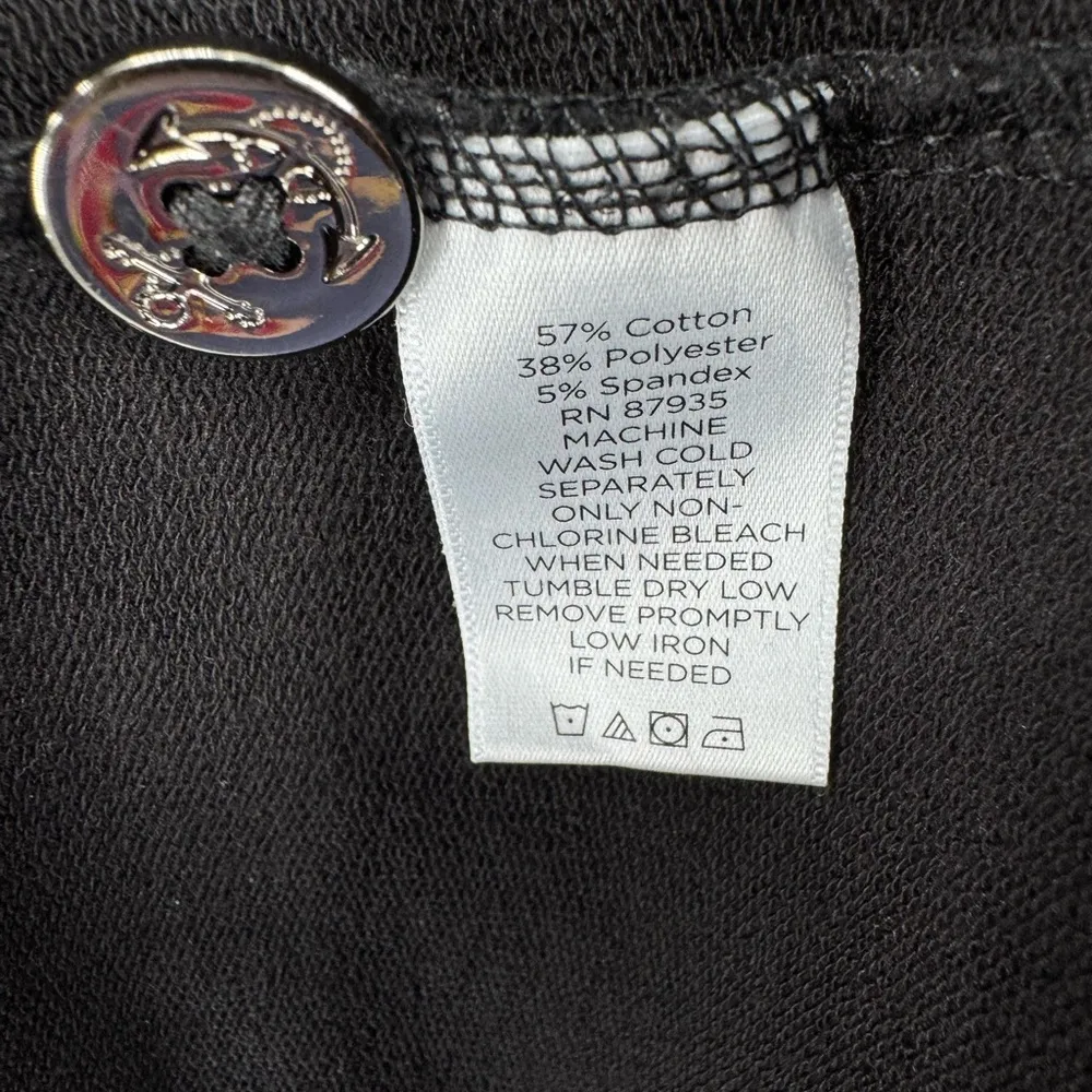 Susan Graver Weekend 1/2 button black hooded pullover knit top roll sleeves 3X - Image 11