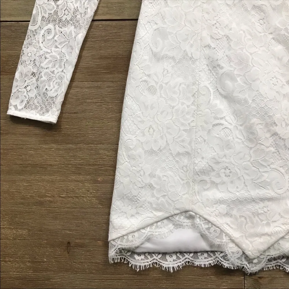 NBD x Revolve Look Back At It White Lace Dress - Image 7