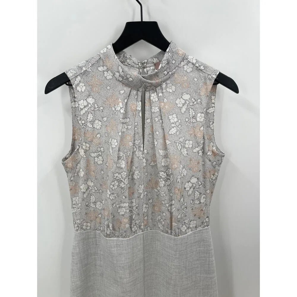 Rebecca Taylor Tailored Aime Jacquard & Clean Suiting Dress in Grey Size 6 - Image 3