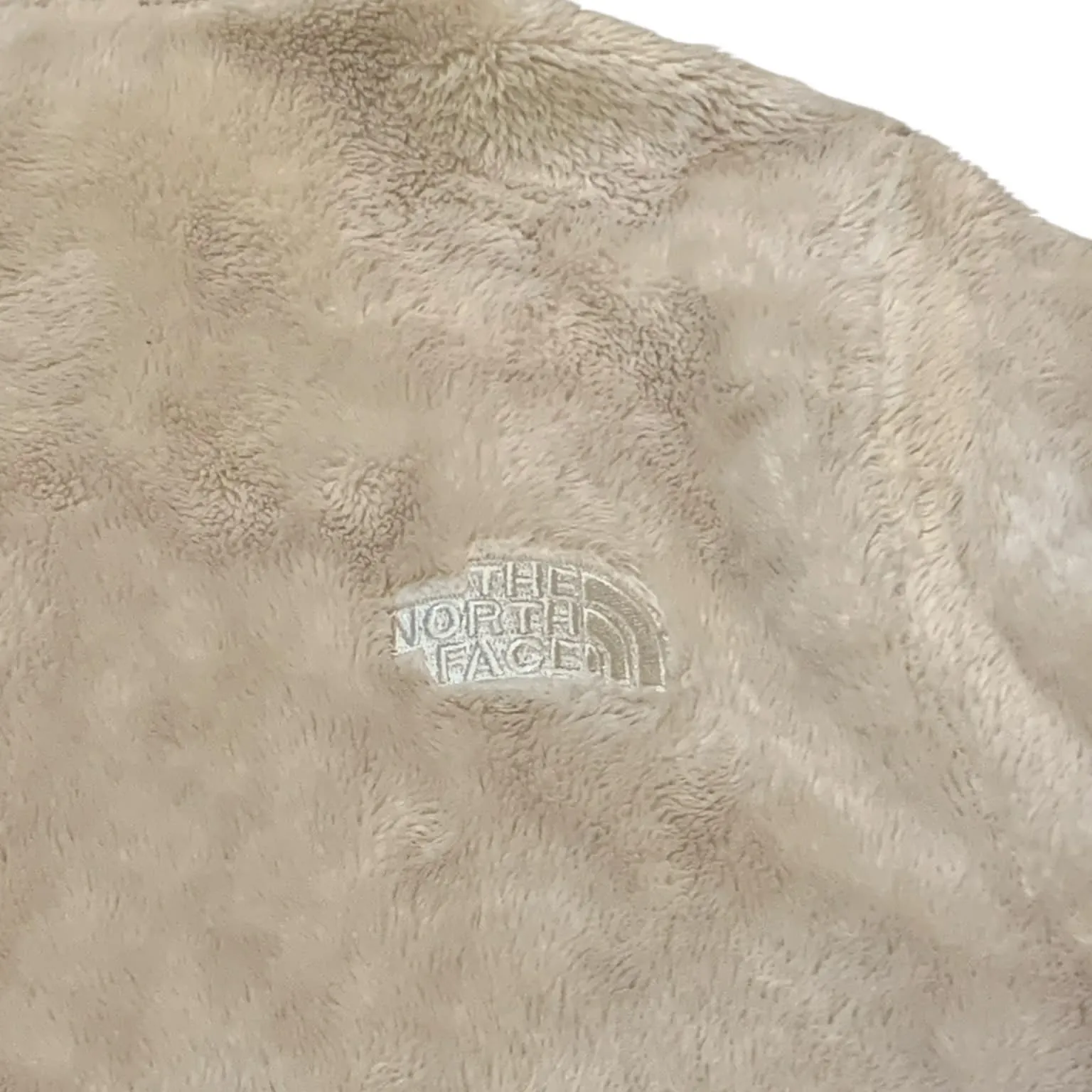 The North Face Osito 1/4 Zip Fleece Jacket Cream Ivory High Pile Fuzzy Medium - Image 3