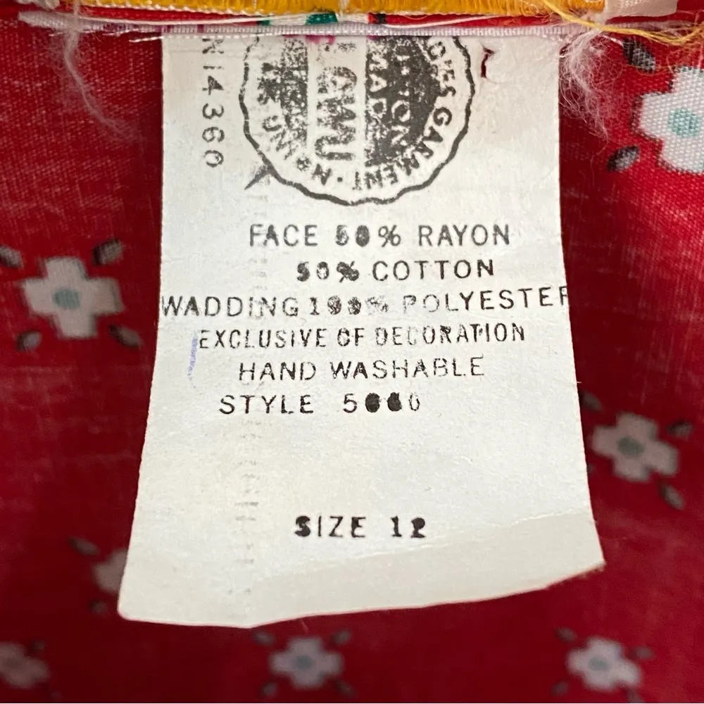 Vintage Constantine’s Las Vegas Red Printed Quilted Dress Pinup Retro 50’s Dress Size 12 - Image 14