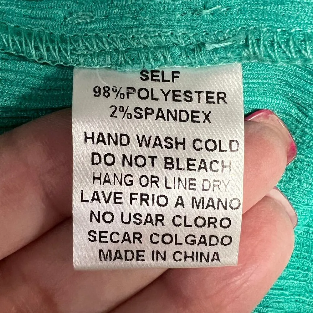 Easel Puff Sleeve Tiered Mini Babydoll Dress Green Small Flowy Romantic Boho NWT - Image 7