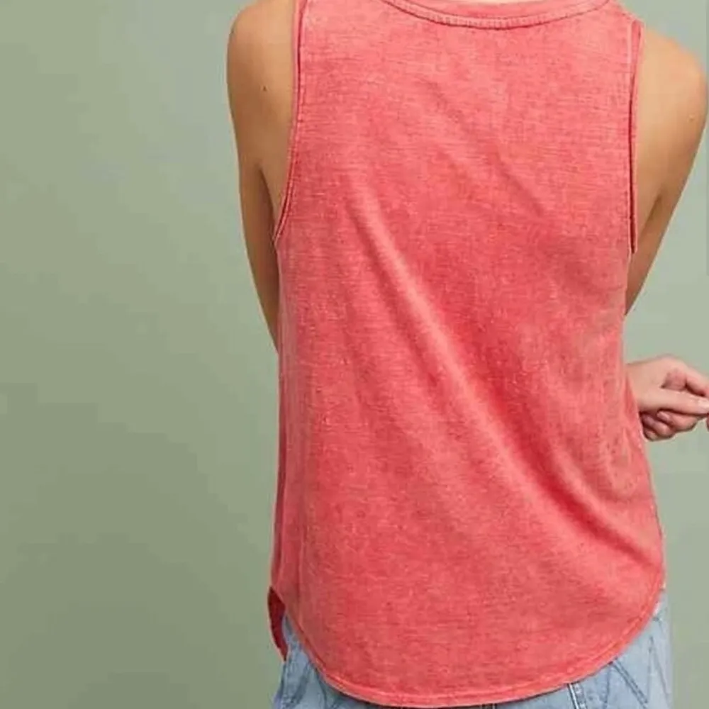 Anthro Maeve Woodsbro Side Tie Tank Top Coral - Image 2