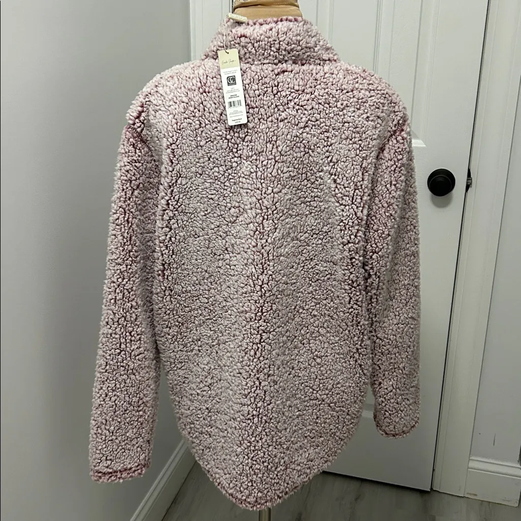 Charlie Paige Pink Sherpa Quarter Zip Pullover - Image 3