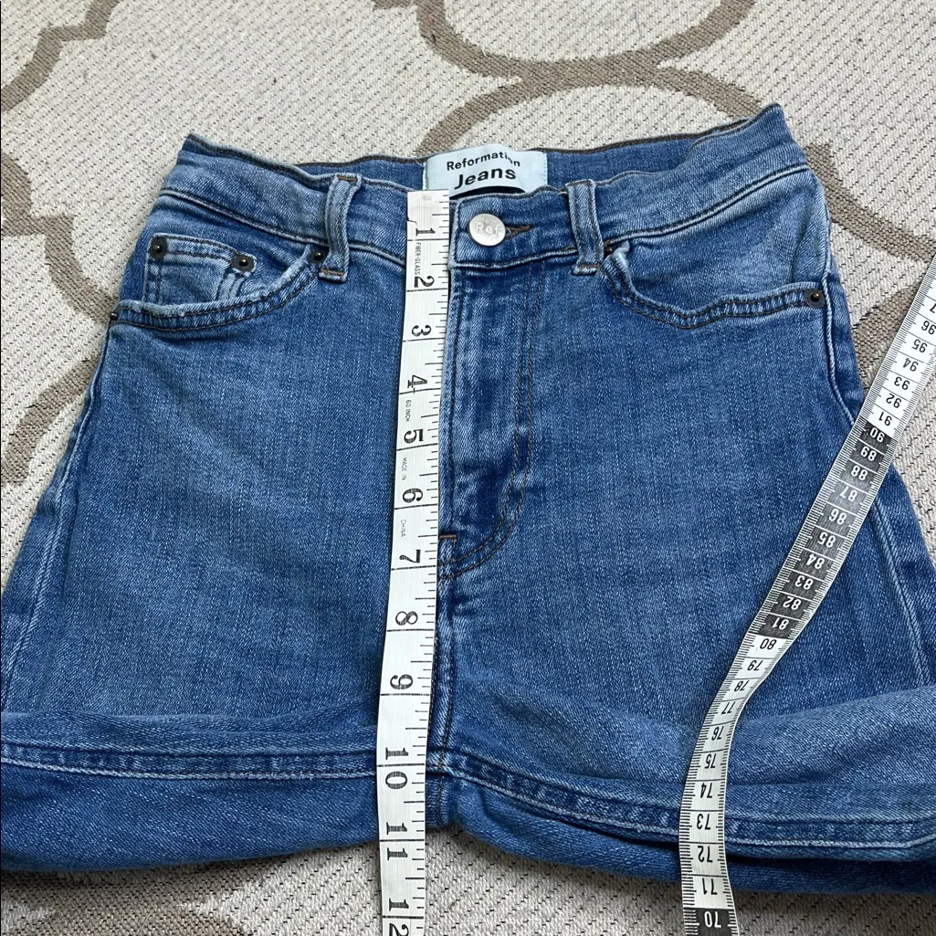 Reformation high rise skinny Destin wash blue jeans, size 23 - Image 8