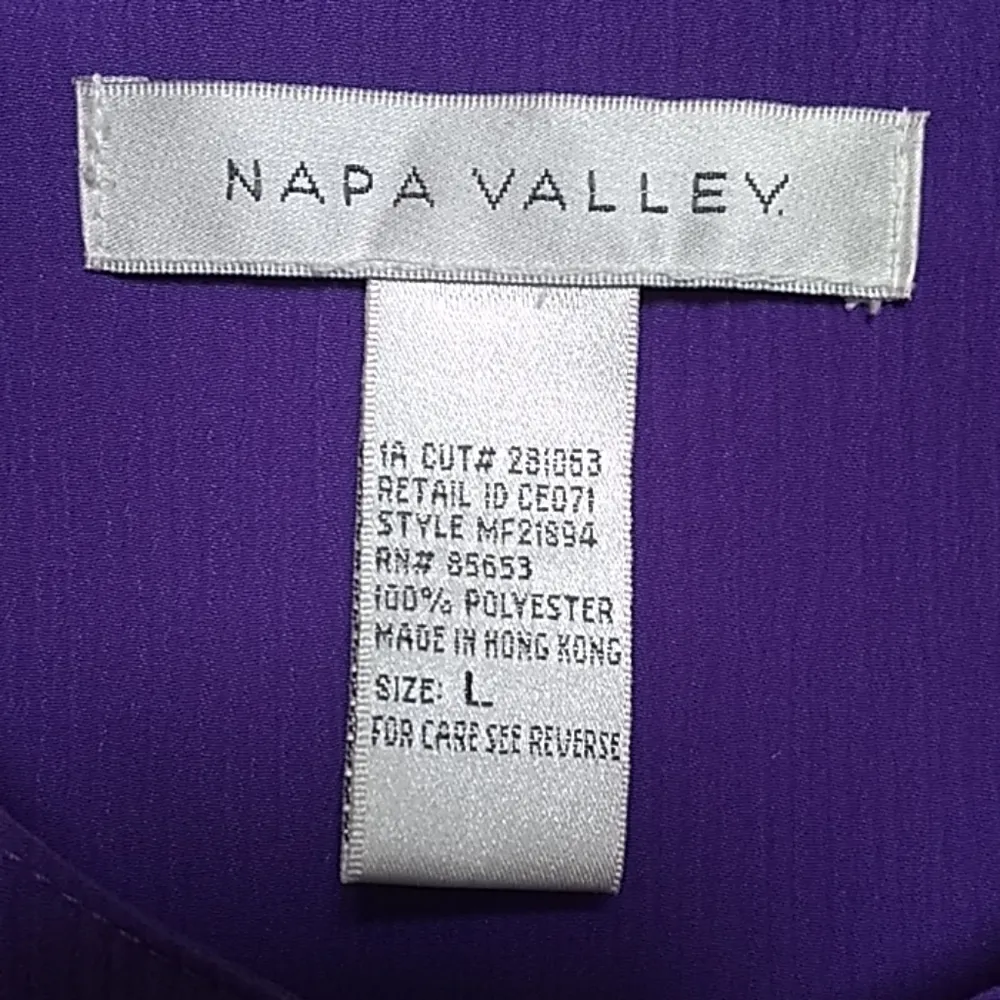 Ladies' Napa Valley Blouse (L) Purple Size L - Image 3