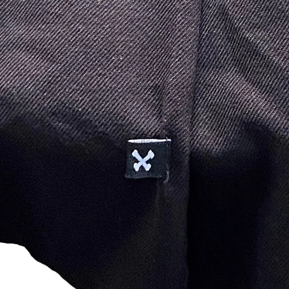 ROYAL BONES by Daang Black Pleated Chain Punk Goth Mini Skirt ~ Women's LARGE - Image 7