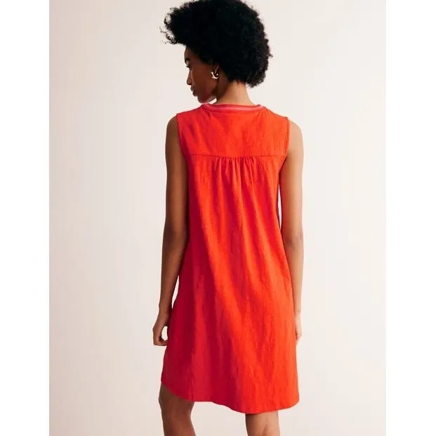 NWT Boden Nadine Notch Cotton Dress Size 20/22 Sleeveless Preppy Resort Vacation Red - Image 10