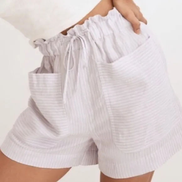 Madewell Lavender Striped Shorts - Image 7