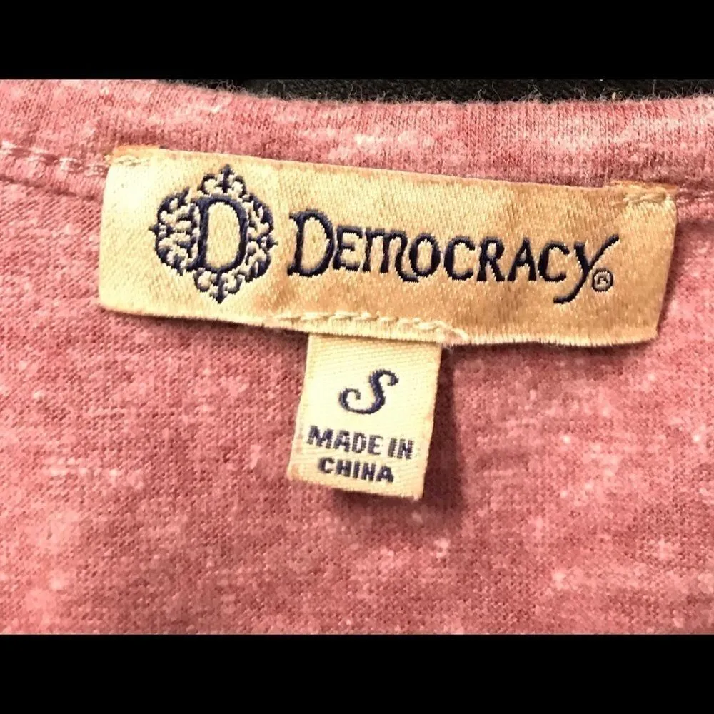 Democracy Burgundy Beaded Short Sleeve Top - Image 3